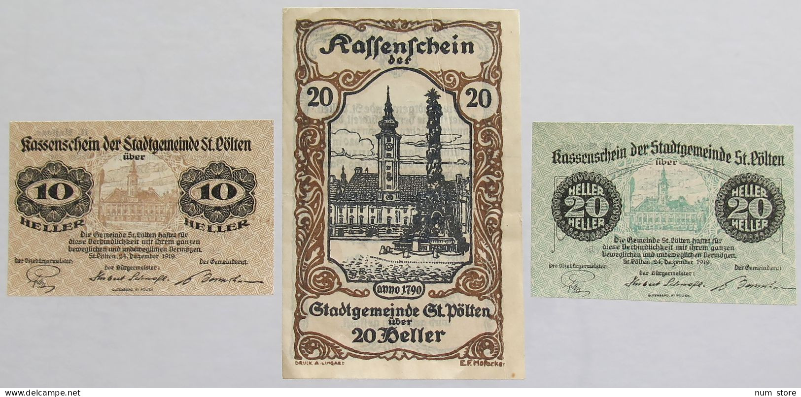 AUSTRIA NOTGELD ST. POLTEN 3PC #alb012 0263 - Oesterreich