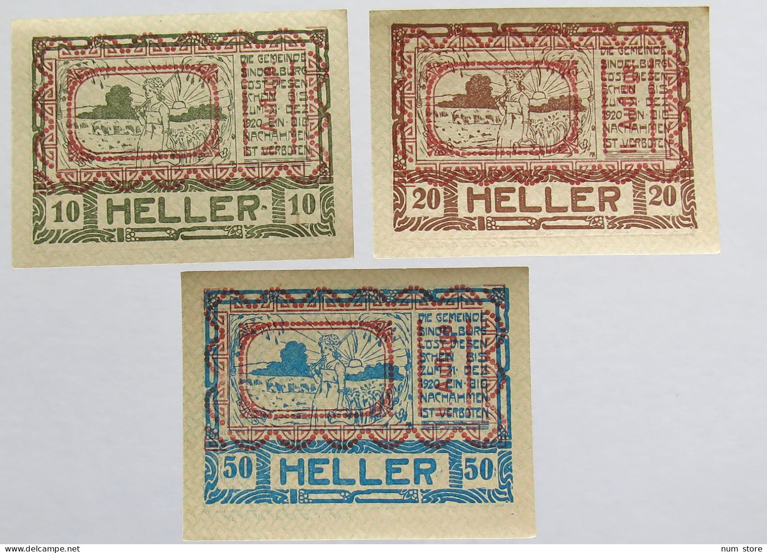 AUSTRIA NOTGELD SINDELBURG 3PC #alb012 0259 - Autriche