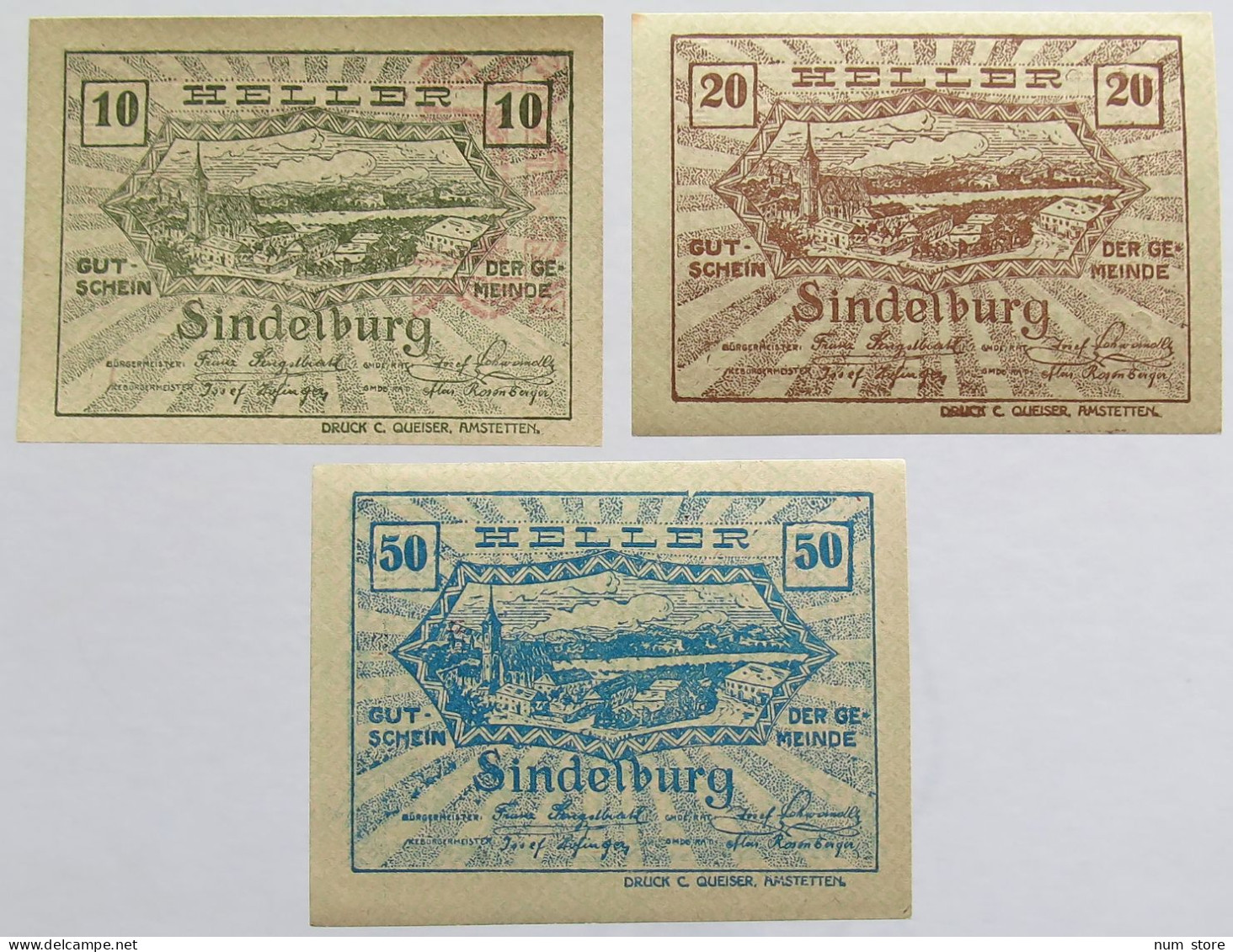 AUSTRIA NOTGELD SINDELBURG 3PC #alb012 0259 - Autriche