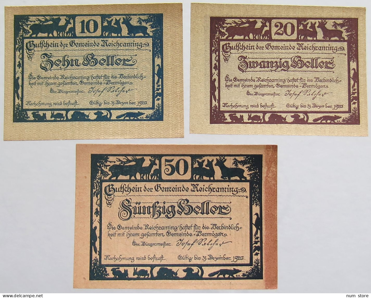 AUSTRIA NOTGELD REICHRAMING 4PC #alb012 0365 - Autriche