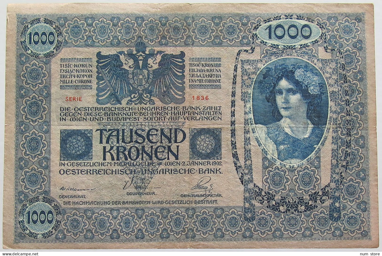 AUSTRIA 1000 KRONEN 1902 #alb018 0297 - Oesterreich