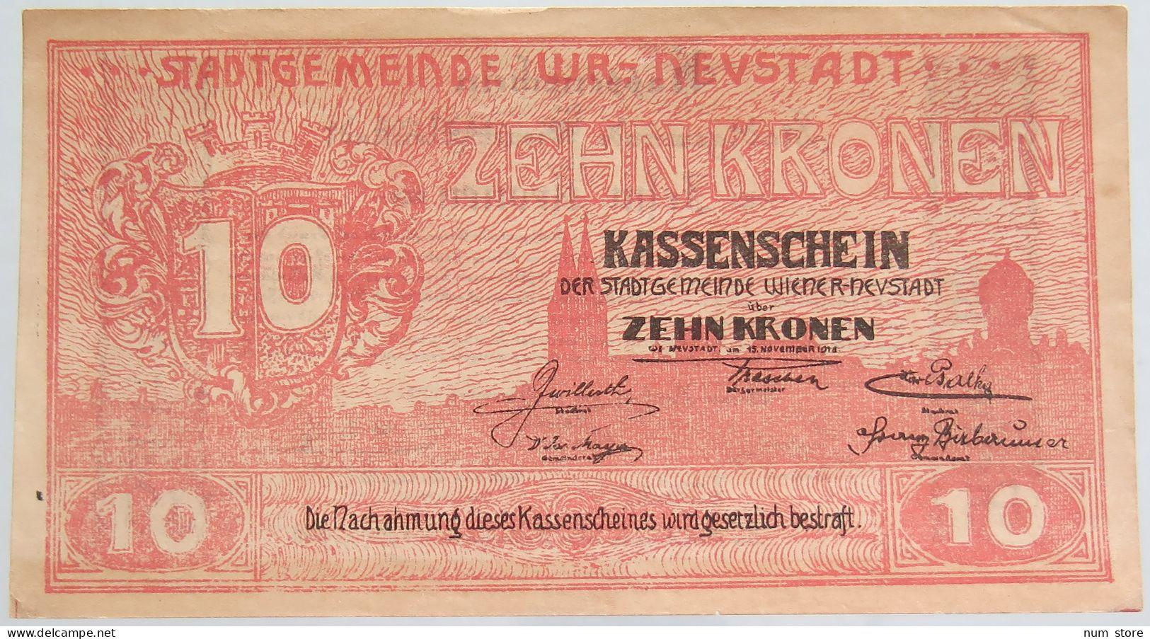 AUSTRIA 10 KRONEN 1918 NEUSTADT WIEN #alb010 0333 - Oesterreich