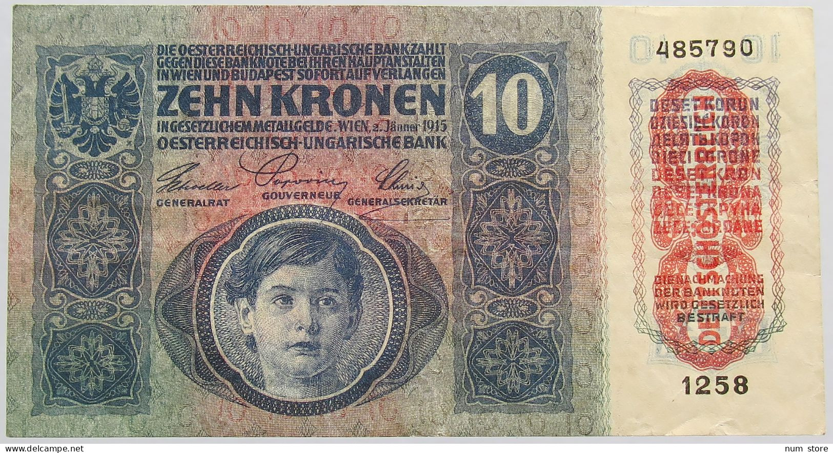 AUSTRIA 10 KRONEN 1915 #alb020 0075 - Oesterreich