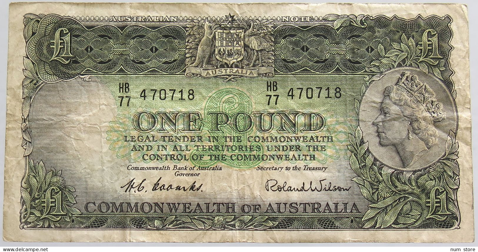 AUSTRALIA 1 POUND 1961 1965 #alb012 0163 - 1966 Billets De Banque De Formation