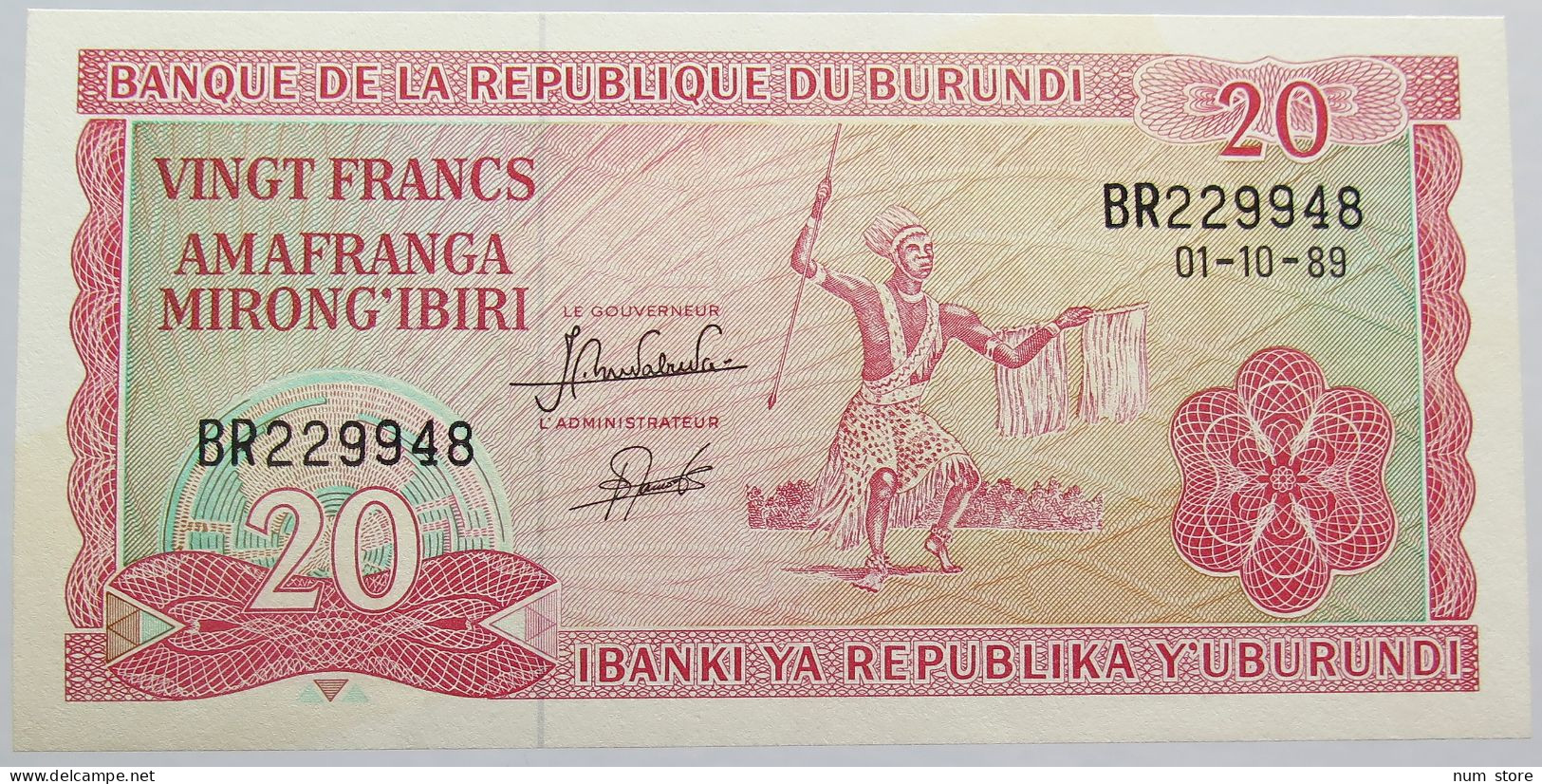 BURUNDI 20 FRANCS 1989 TOP #alb013 0337 - Burundi