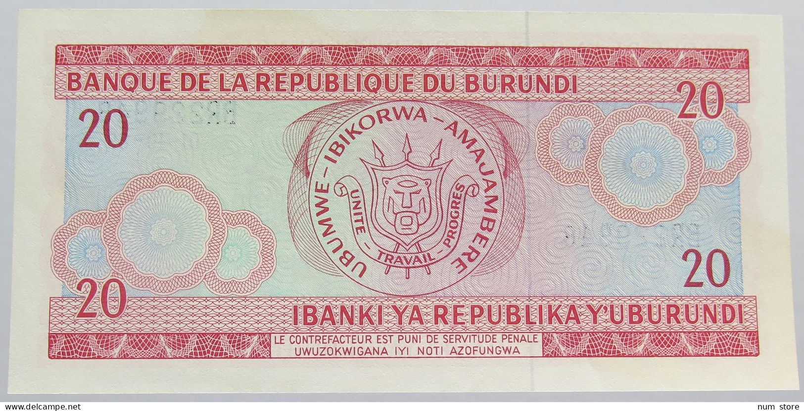 BURUNDI 20 FRANCS 1989 TOP #alb013 0337 - Burundi