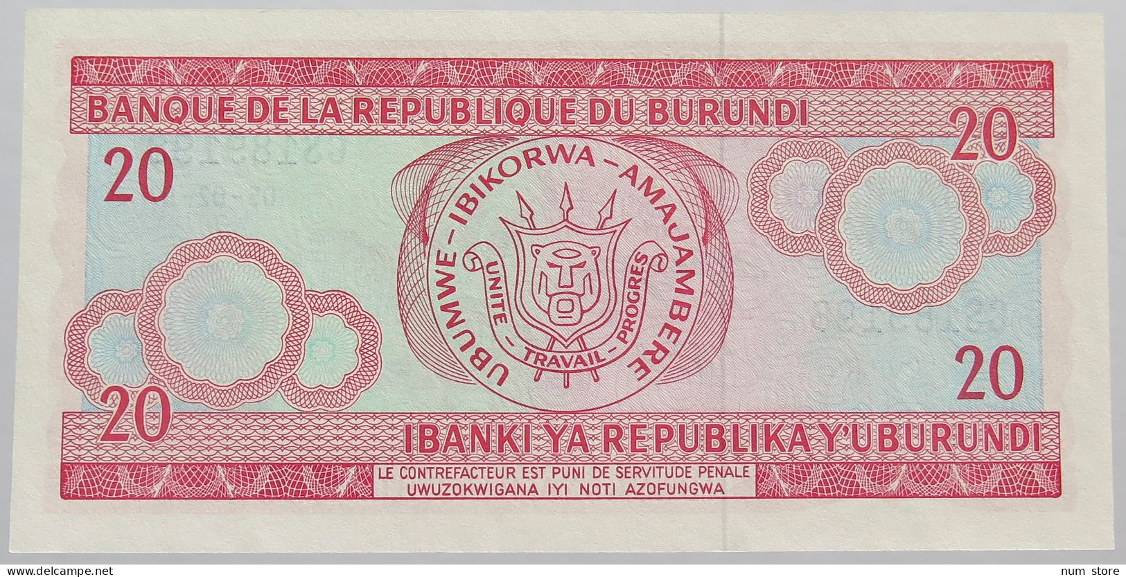 BURUNDI 20 FRANCS 1997 TOP #alb014 0033 - Burundi