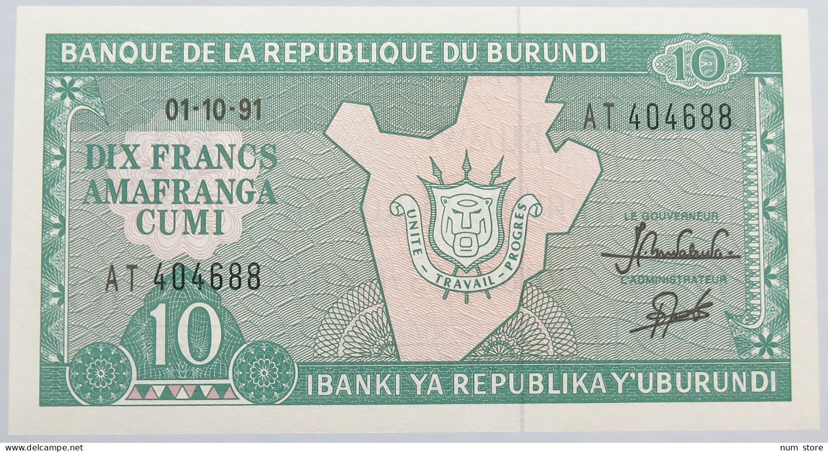 BURUNDI 10 FRANCS 1991 TOP #alb014 0181 - Burundi