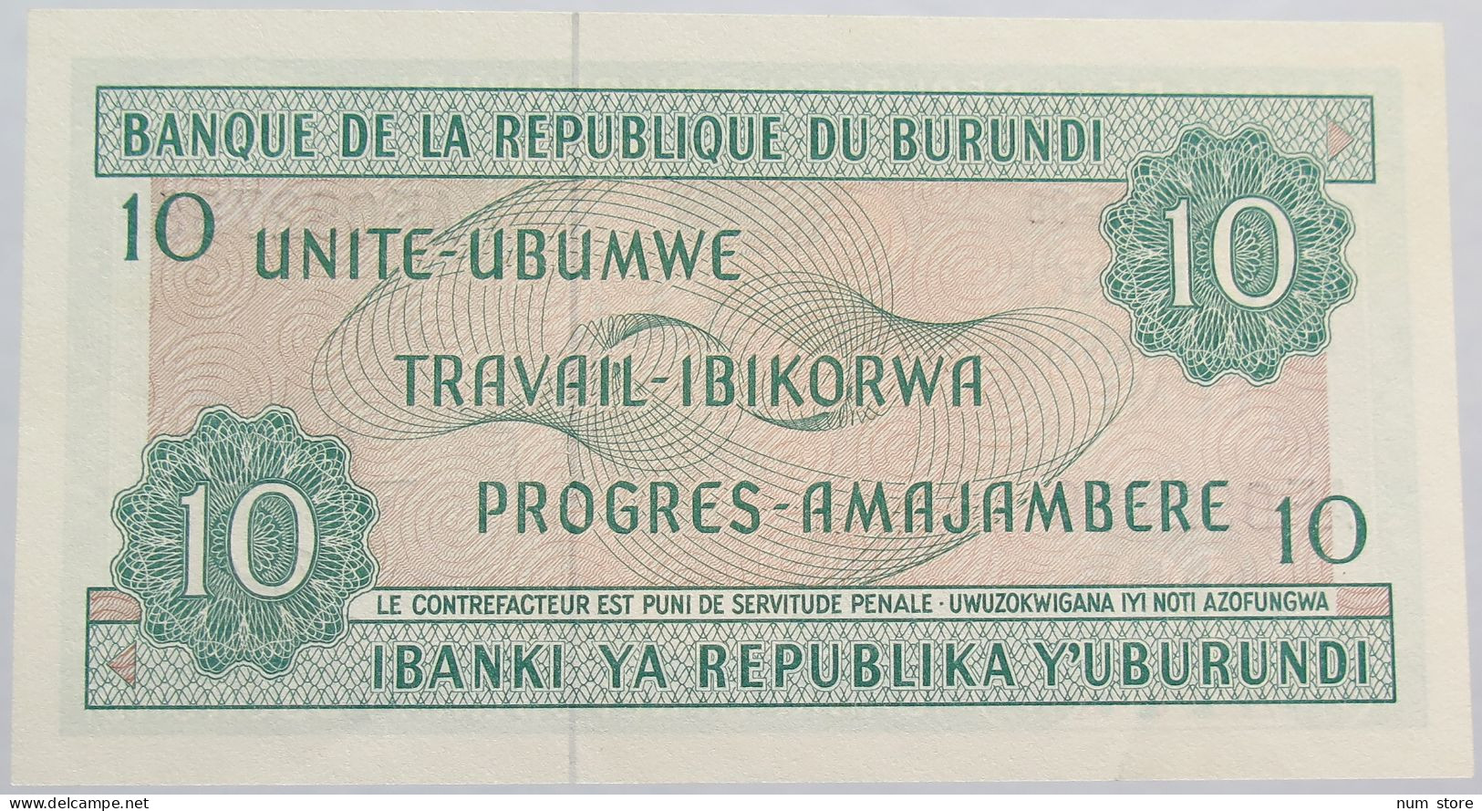 BURUNDI 10 FRANCS 1988 TOP #alb013 0219 - Burundi