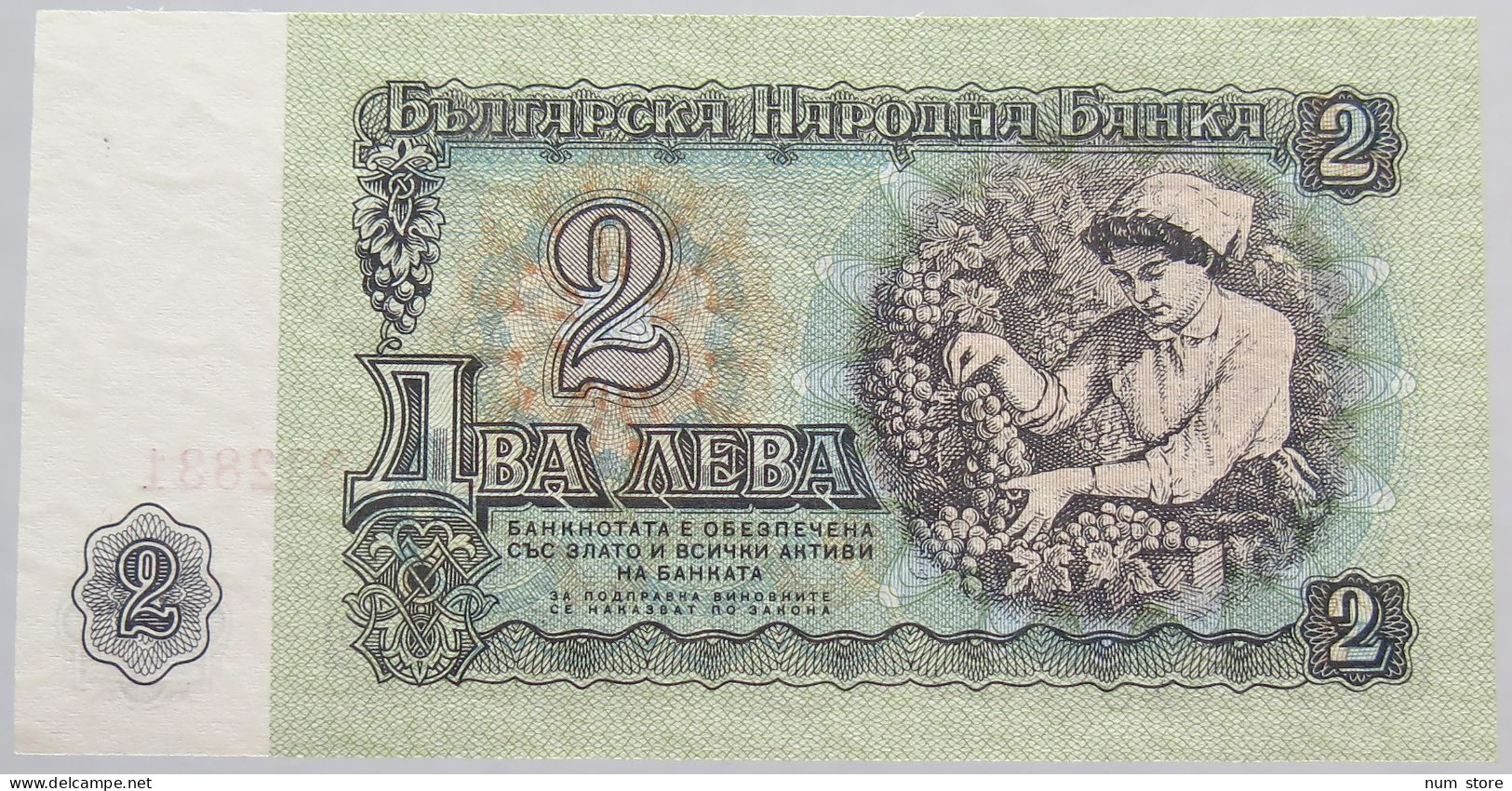 BULGARIA 2 LEV 1974 UNC #alb018 0421 - Bulgarie