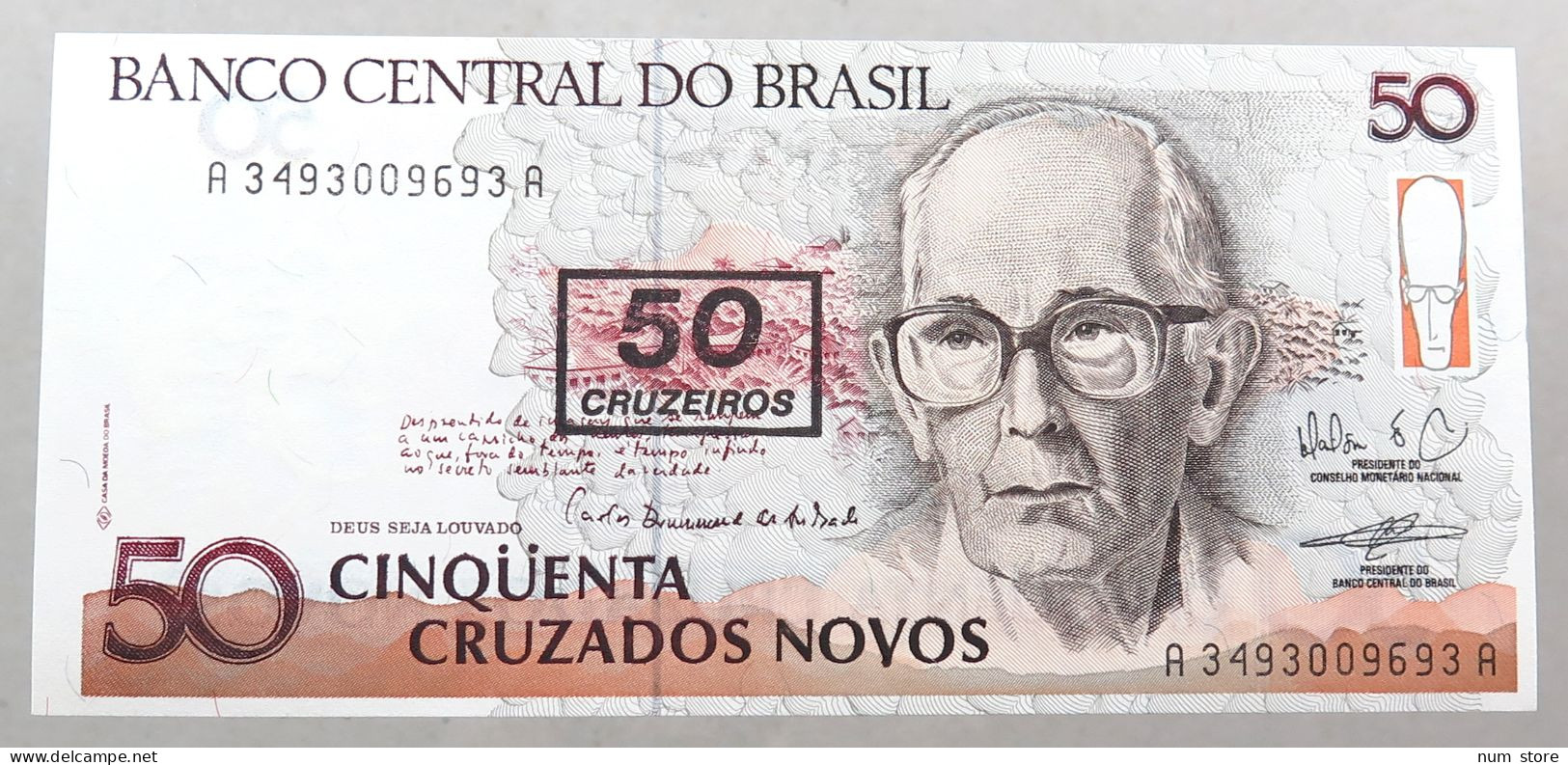BRAZIL 50 CRUZADOS 50 CRUZEIROS TOP #alb051 1499 - Brésil