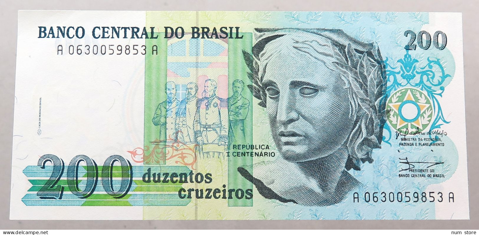 BRAZIL 200 CRUZEIROS 1990 TOP #alb049 0943 - Brésil