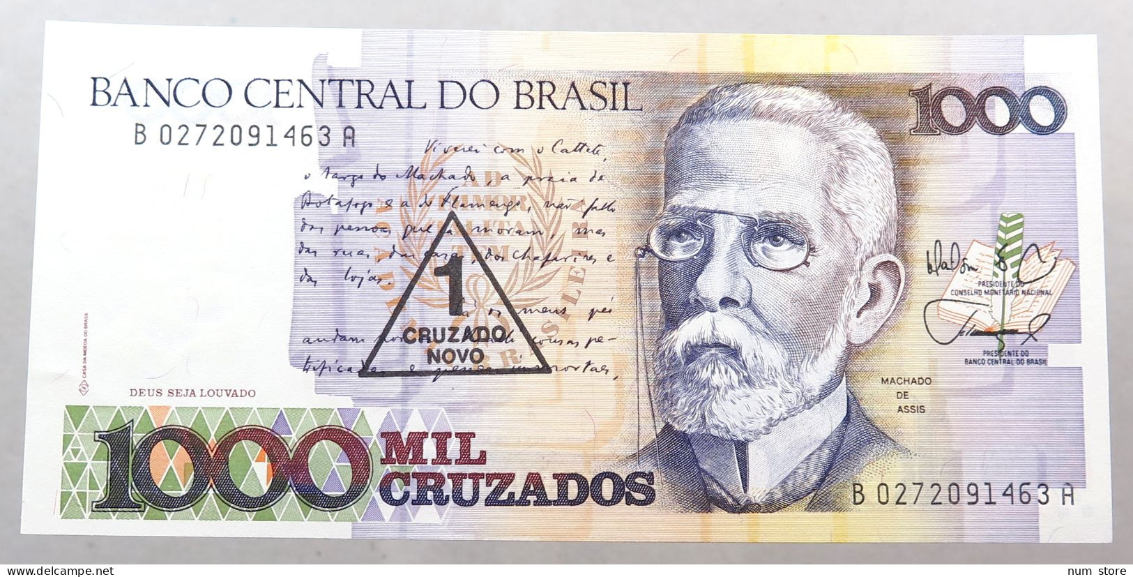 BRAZIL 1000 CRUZADOS 1 CRUZADO NOVO 1989 TOP #alb049 0925 - Brésil