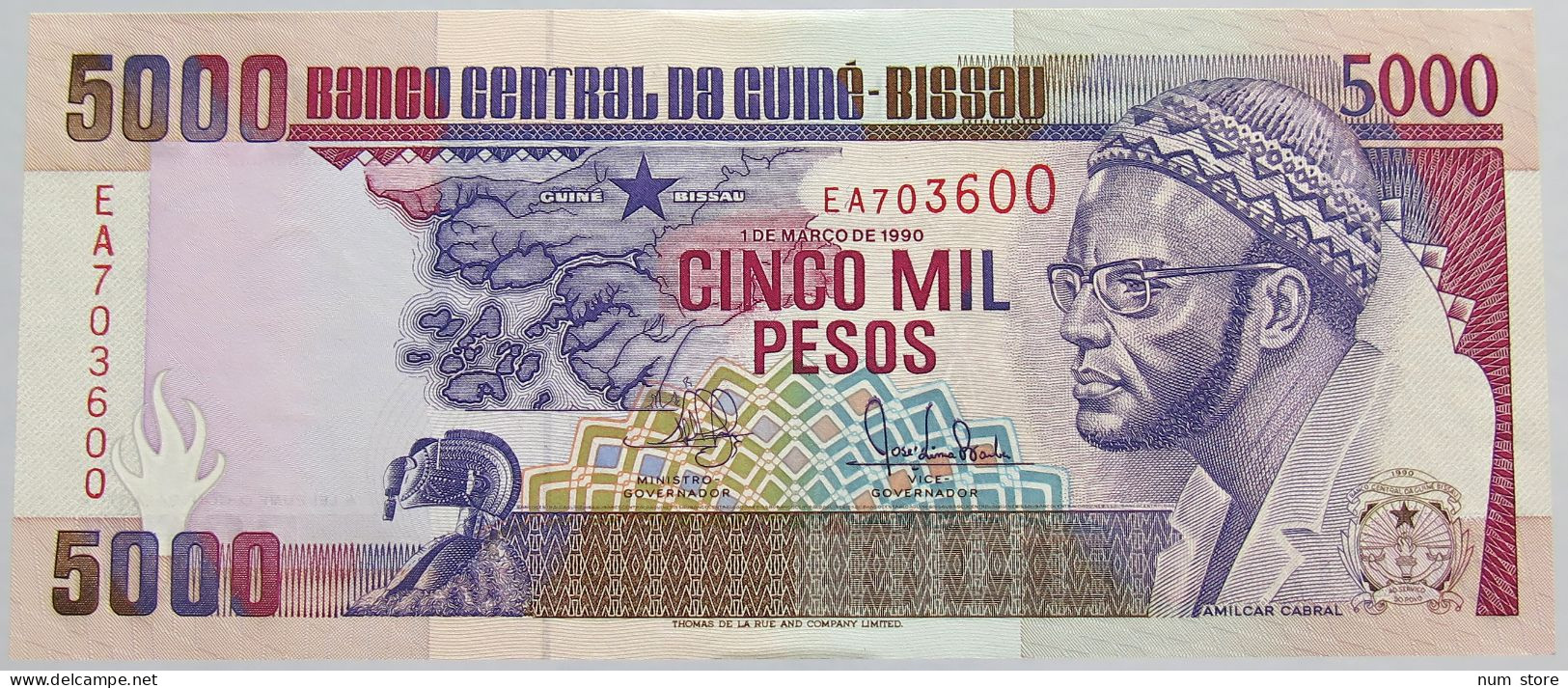 GUINEE BISSAU 5000 PESOS 1990 UNC #alb018 0001 - Guinea-Bissau