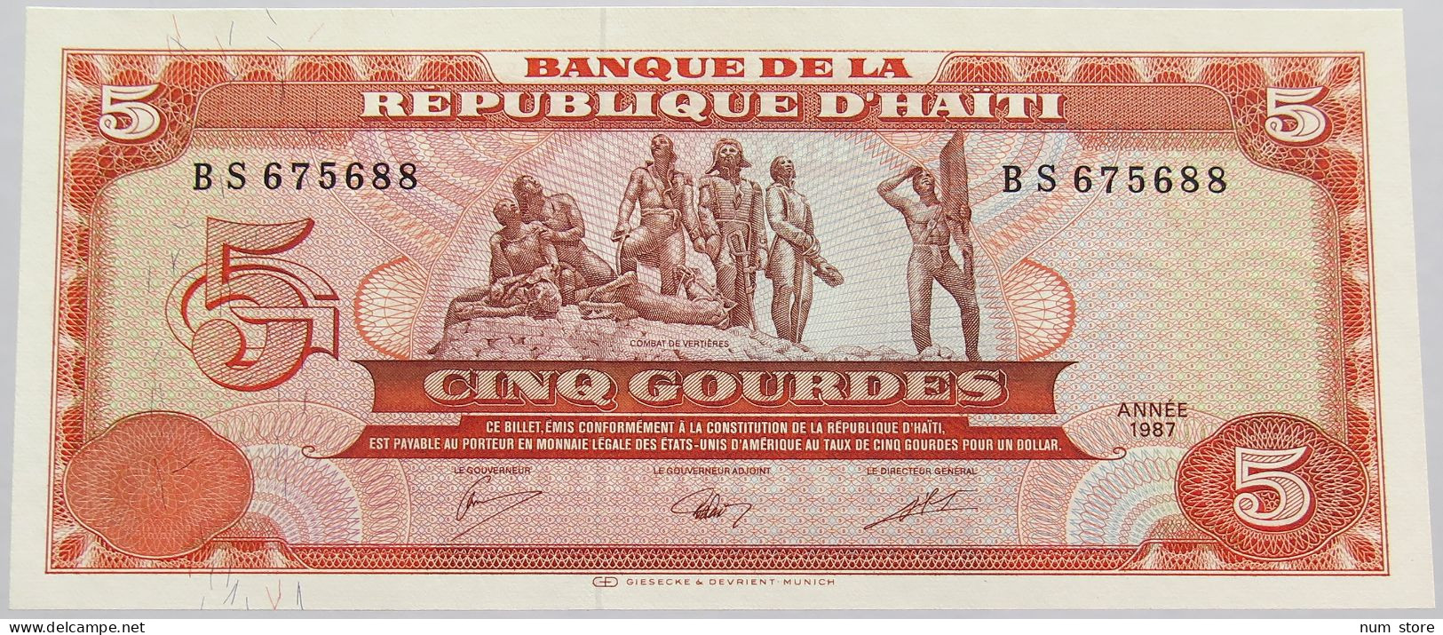 HAITI 5 GOURDES 1987 UNC #alb018 0177 - Haïti