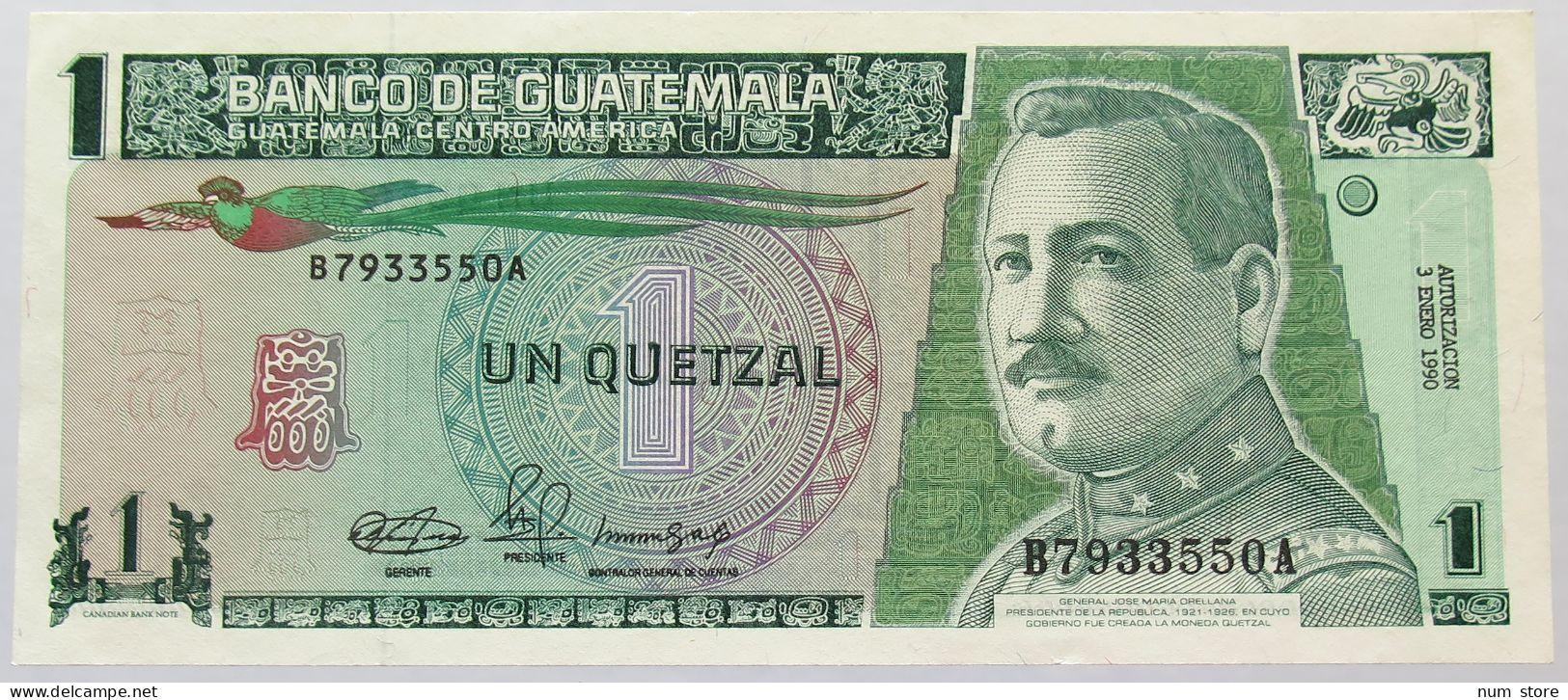 GUATEMALA 1 QUETZAL 1990 TOP #alb016 0401 - Guatemala