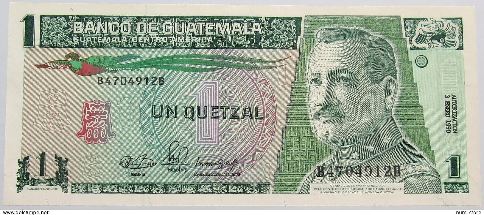 GUATEMALA 1 QUETZAL 1990 TOP #alb014 0079 - Guatemala