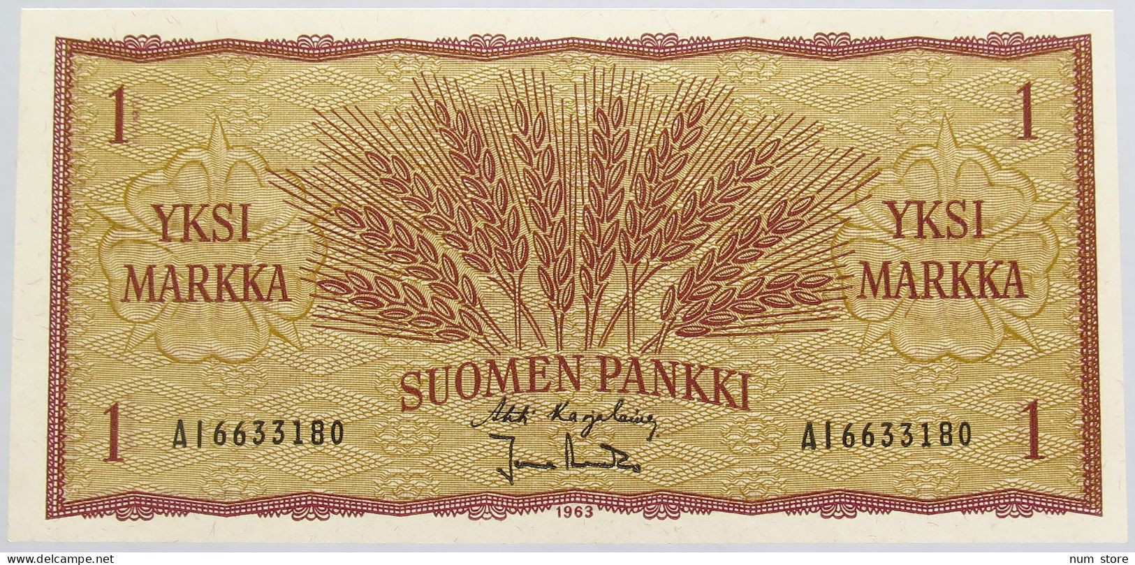 FINLAND 1 MARKKA 1963 UNC #alb018 0045 - Finnland