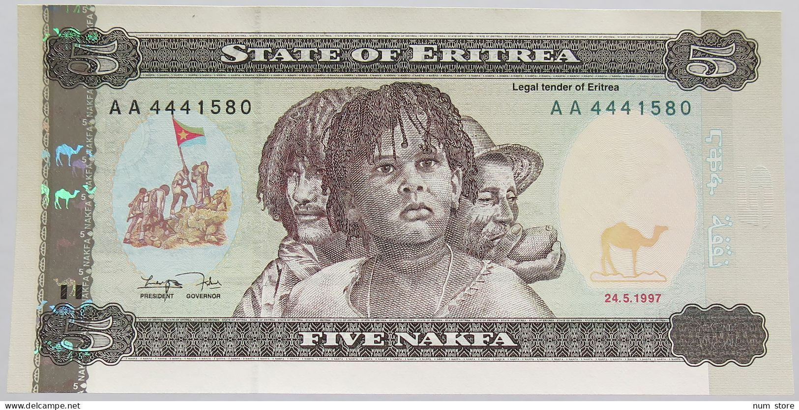 ERITREA 5 NAKFA 1997 UNC #alb018 0181 - Eritrea