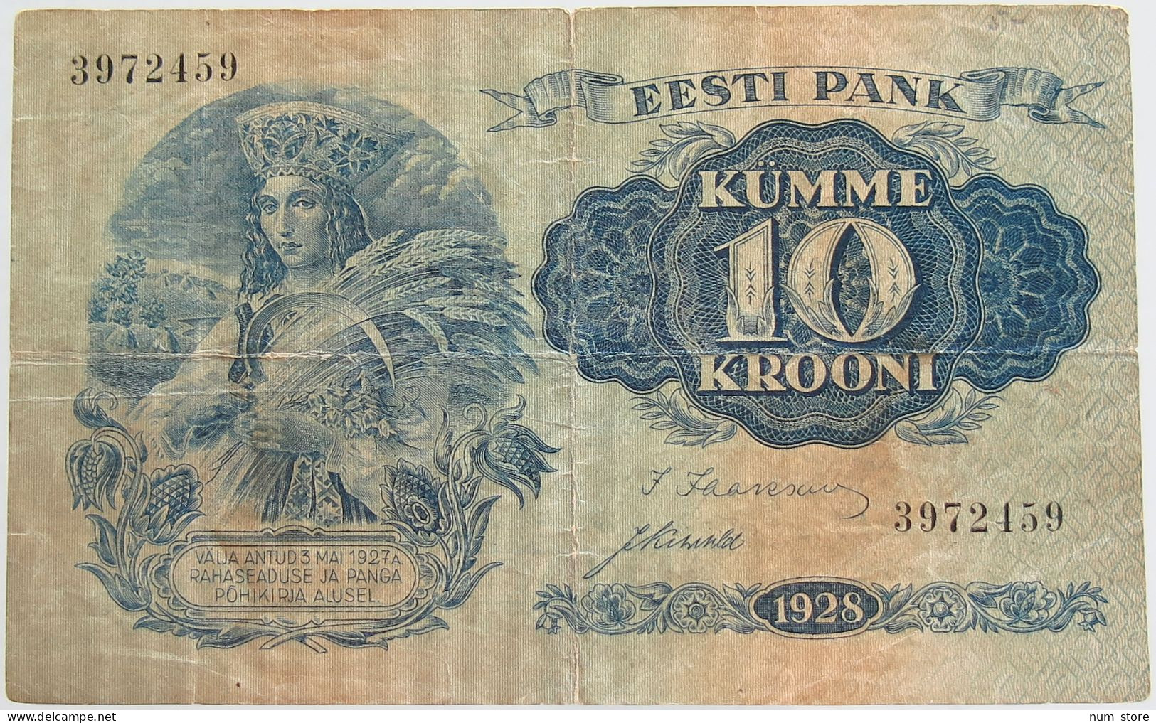 ESTONIA 10 KROONI 1928 #alb010 0301 - Estonia