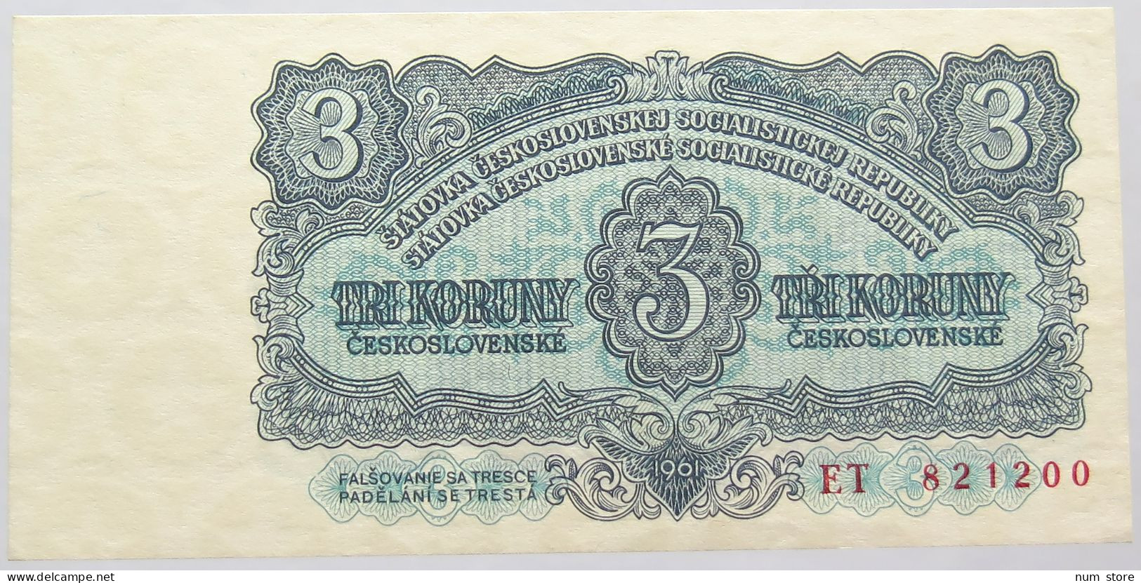 CZECHOSLOVAKIA 3 KORUNY 1961 UNC #alb066 0017 - Tchécoslovaquie