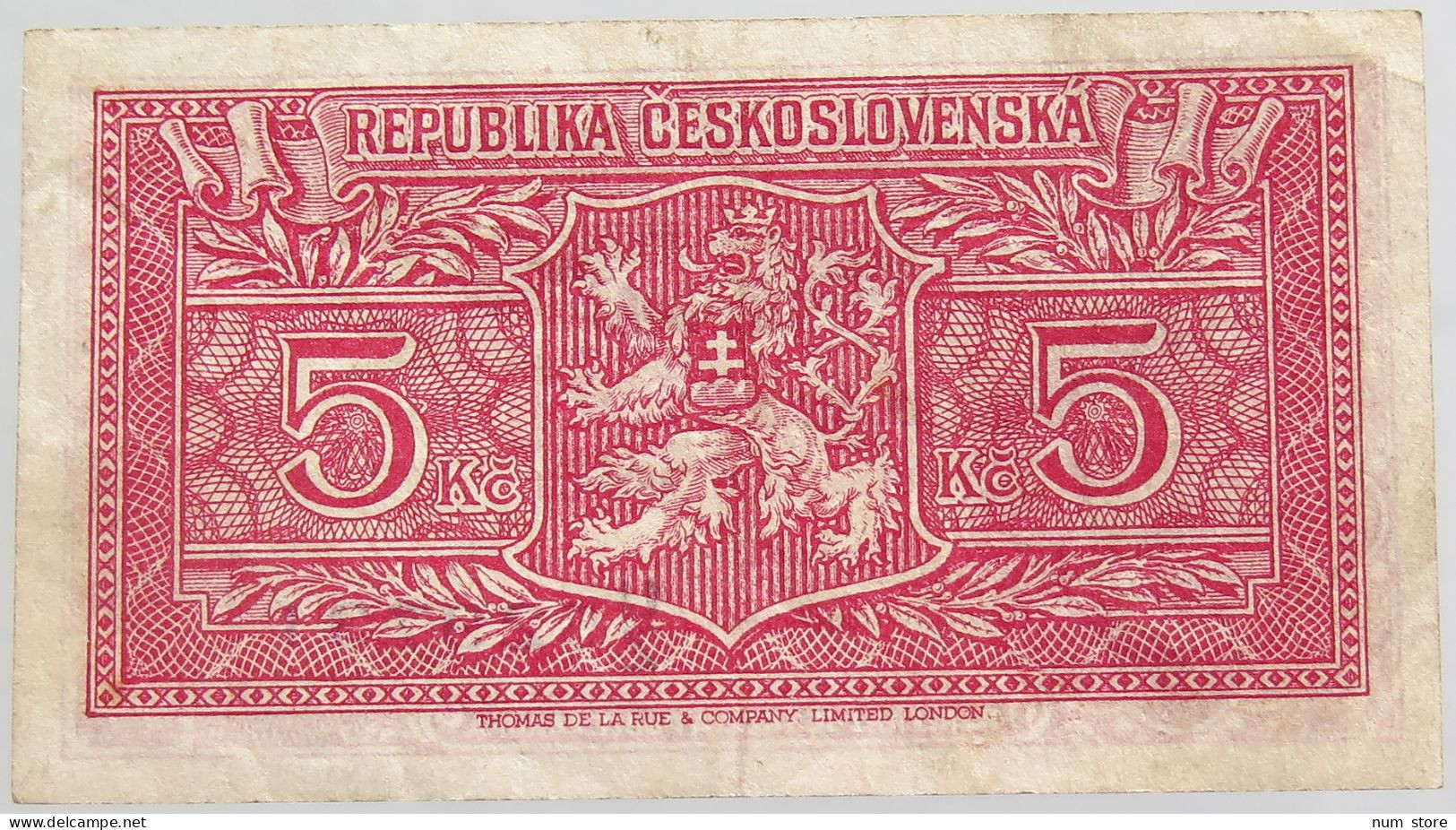 CZECHOSLOVAKIA 5 KORUN 1945 #alb012 0037 - Cecoslovacchia