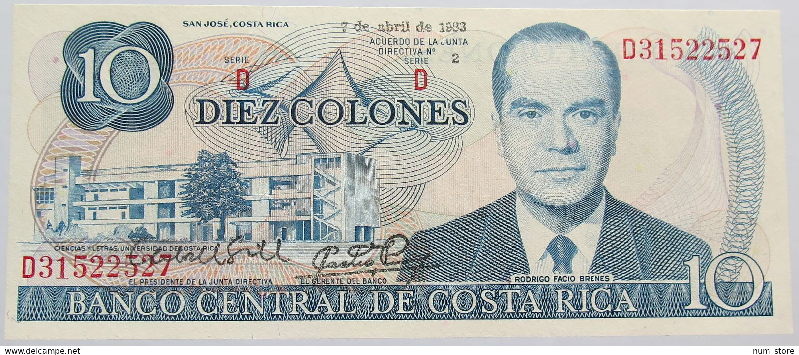 COSTA RICA 10 COLONES 1983 TOP #alb013 0273 - Costa Rica