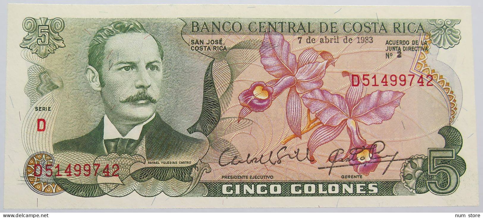 COSTA RICA 5 COLONES 1983 TOP #alb014 0025 - Costa Rica