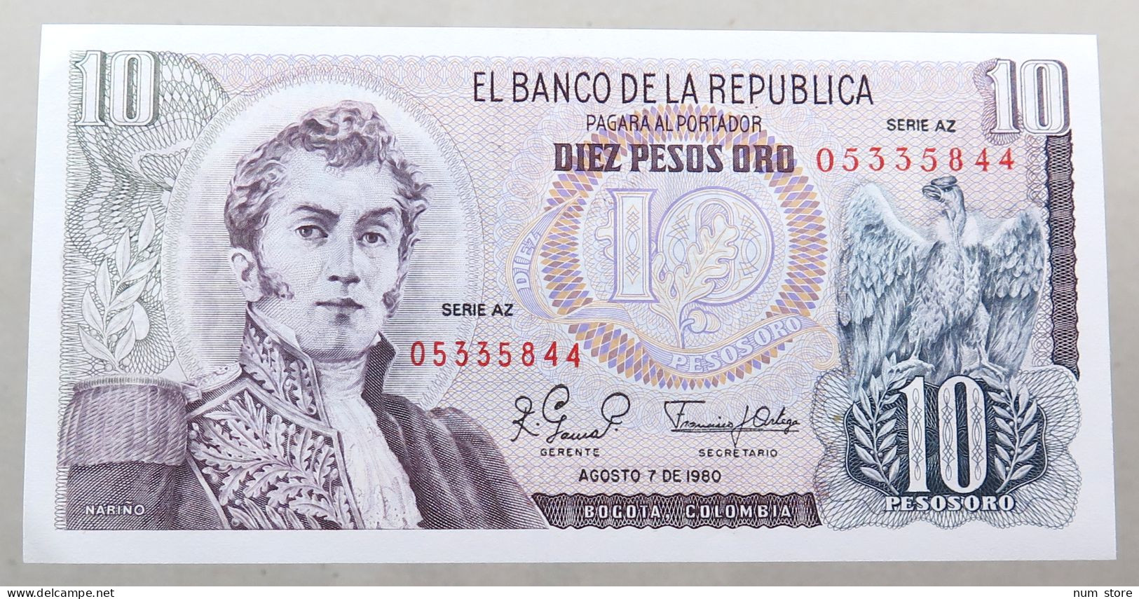 COLOMBIA 10 PESOS 1980 TOP #alb050 0387 - Colombia