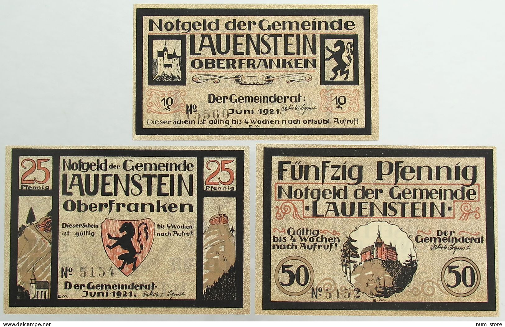 COLLECTION BANKNOTES NOTGELD GERMANY LAUENSTEIN #alb067 0487 - Verzamelingen & Kavels