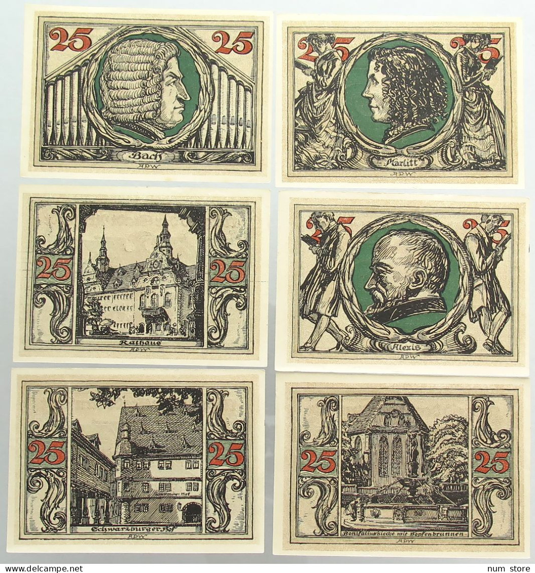 COLLECTION BANKNOTES NOTGELD GERMANY ARNSTADT 6pc #alb067 0489 - Collections & Lots