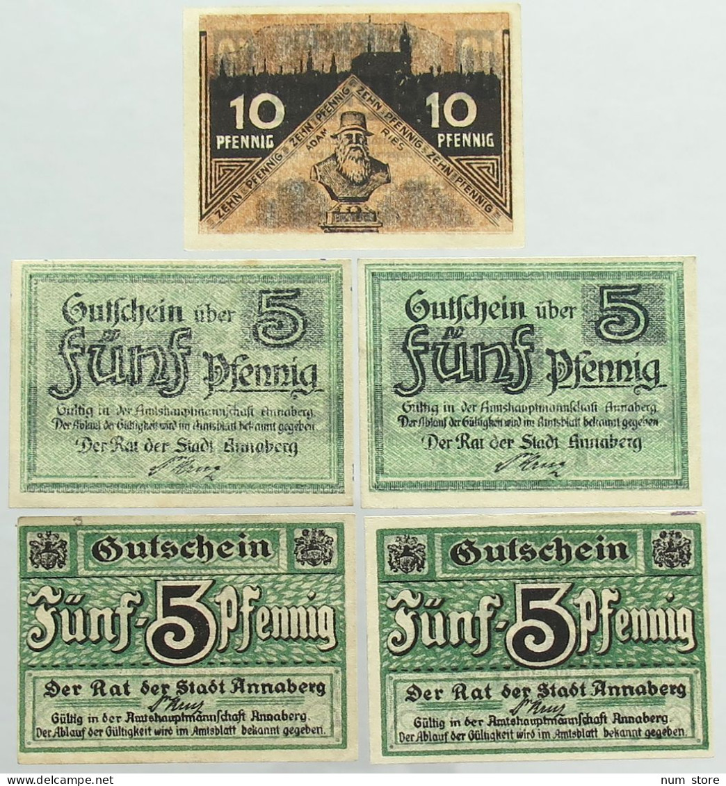 COLLECTION BANKNOTES NOTGELD GERMANY ANNABERG #alb067 0497 - Collections & Lots