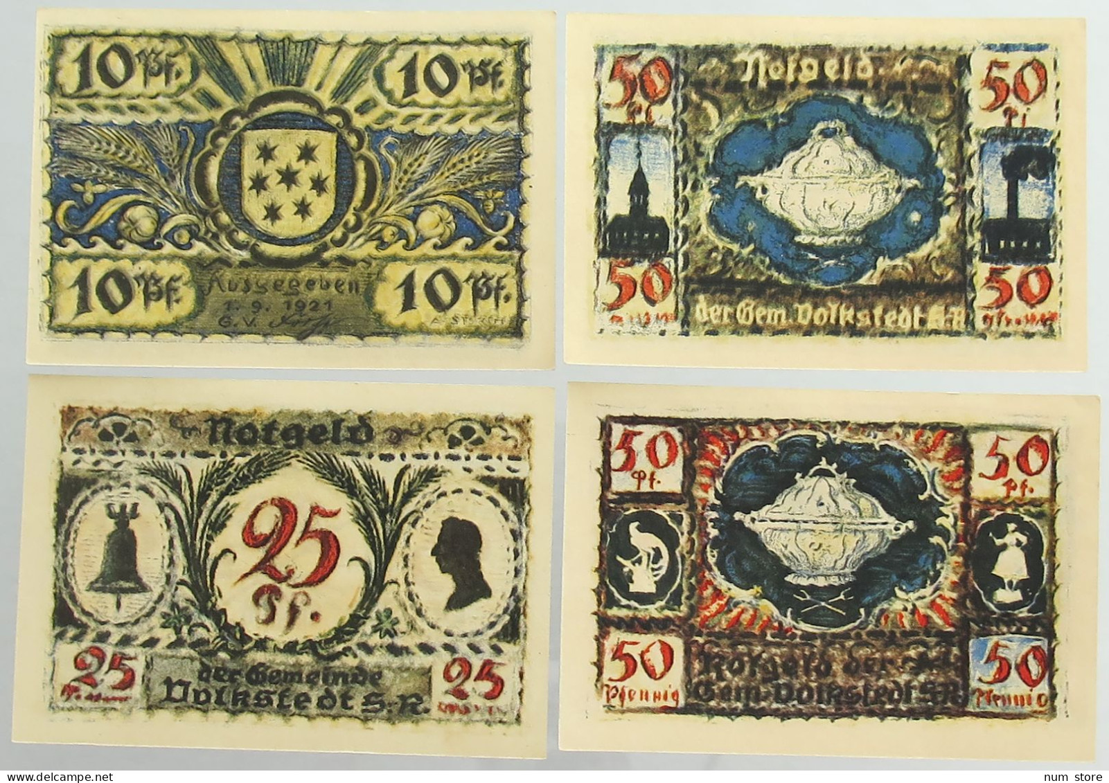 COLLECTION BANKNOTES NOTGELD GERMANY 4pc #alb067 0483 - Sammlungen & Sammellose