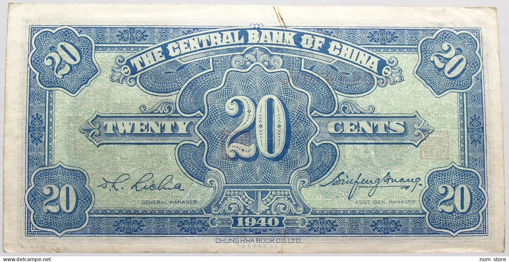 CHINA 20 CENTS 1940 #alb015 0091 - Chine