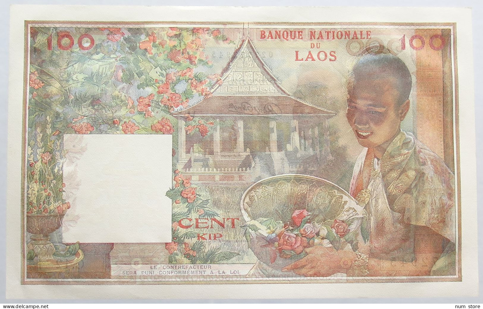 LAOS 100 KIP 1957 TOP #alb014 0251 - Laos