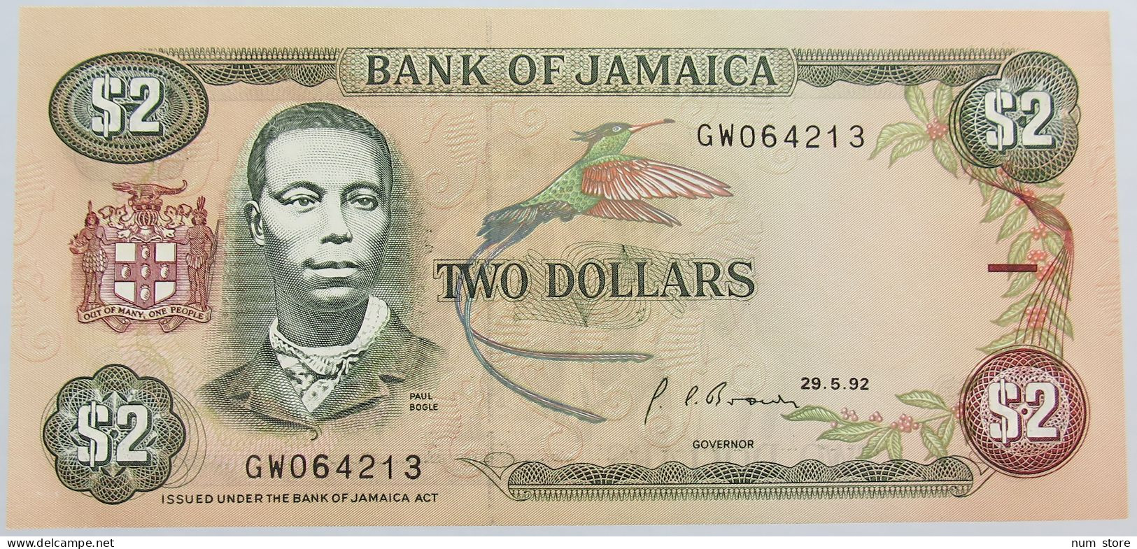 JAMAICA 2 DOLLARS 1993 TOP #alb014 0213 - Jamaica