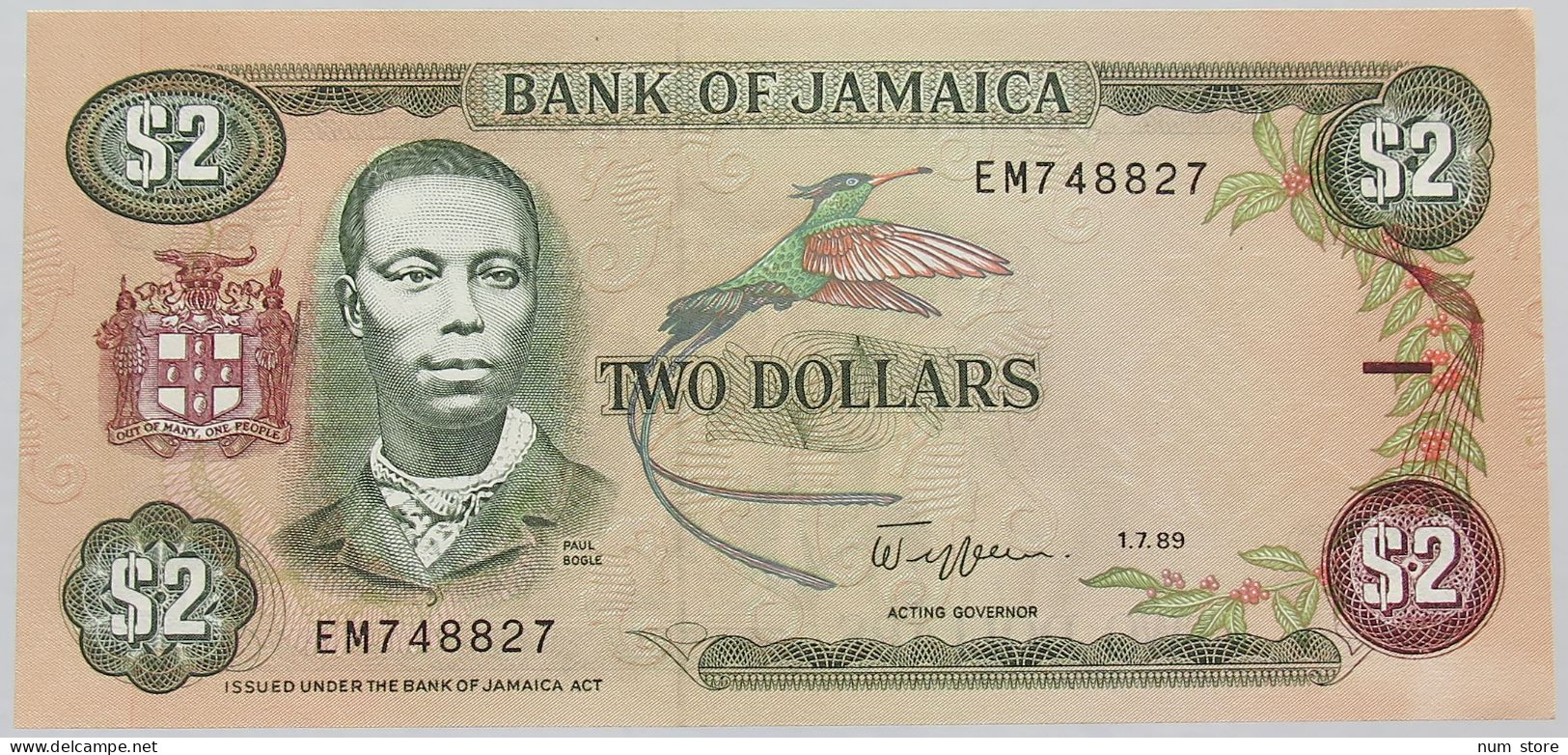 JAMAICA 2 DOLLARS 1989 TOP #alb017 0159 - Jamaique