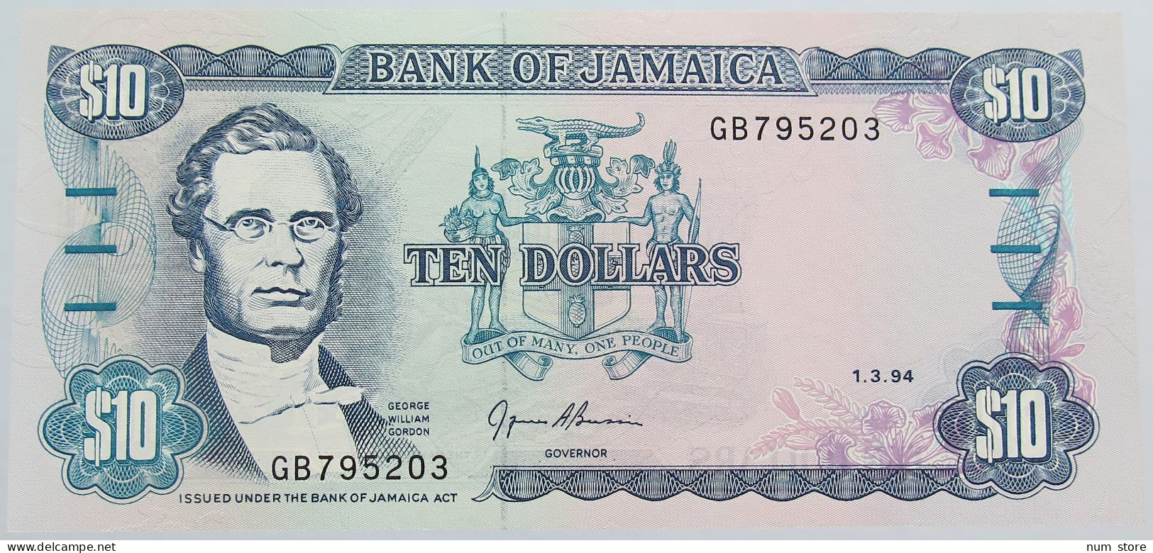 JAMAICA 10 DOLLARS 1994 TOP #alb014 0209 - Jamaique