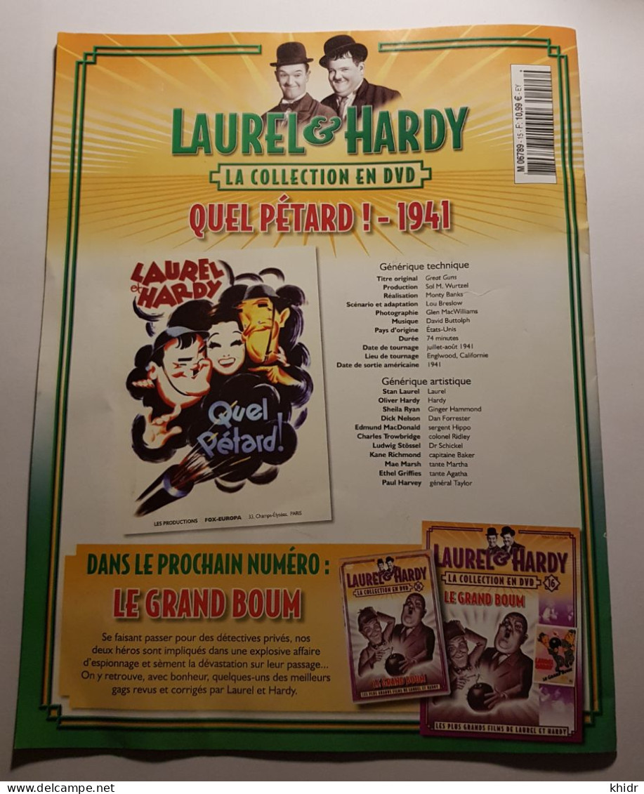 DVD Laurel & Hardy,  QUEL PÉTARD ! N°15 + FASCICULE - Classiques