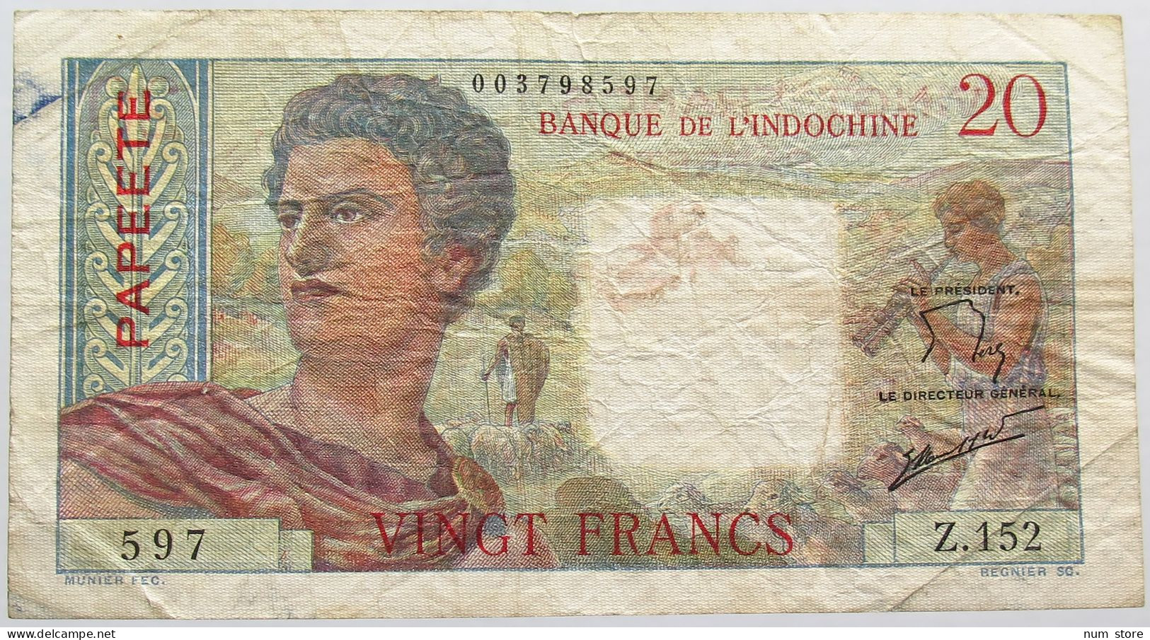 INDOCHINE 20 FRANCS TAHITI #alb013 0207 - Indocina