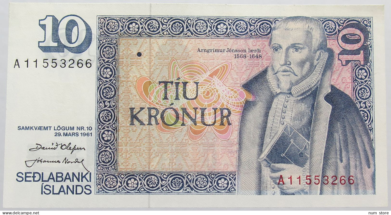 ICELAND 10 KRONUR 1961 TOP #alb014 0031 - Islande