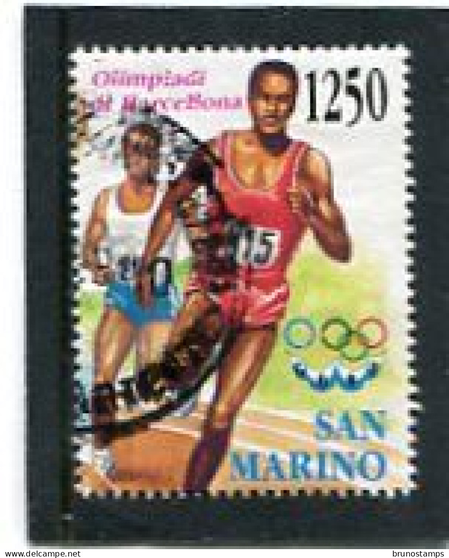 SAN MARINO - 1992  1250 L  MARATONA  EX  MS  FINE USED - Used Stamps