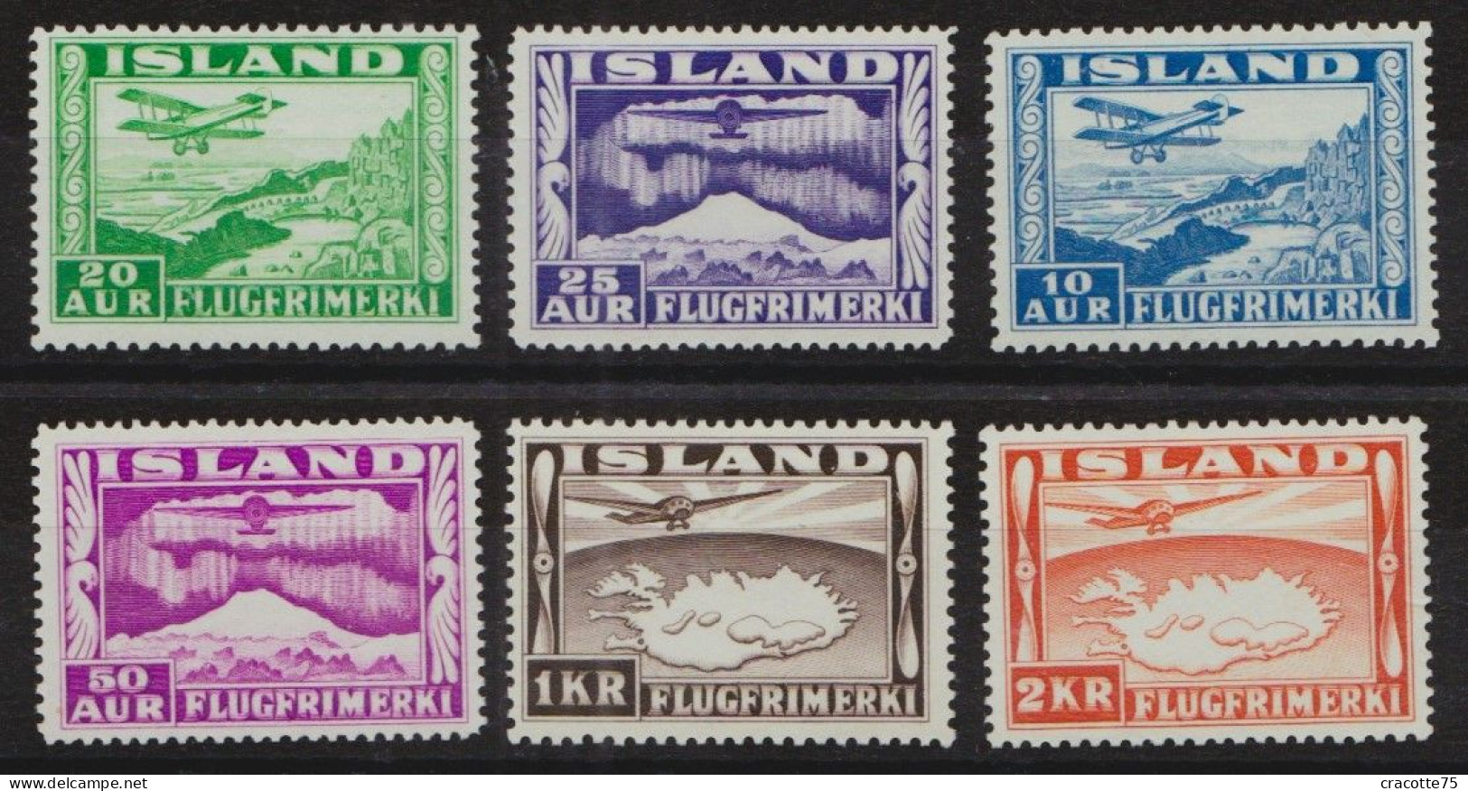 ISLANDE - N°PA  15/20** -  Série Complète 1935. LUXE - Posta Aerea