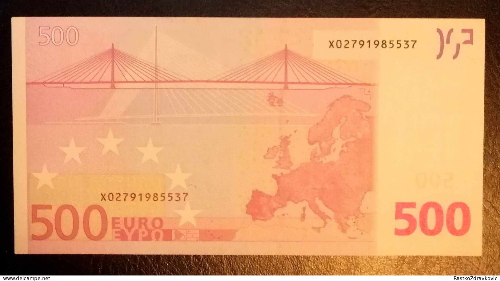 500 EUROS BANKNOTE+2002+PREFIX-X+SIGNATURE GUVERNER JEAN CLAUDE TRICHET+RARE+LOW NUMBER - 500 Euro