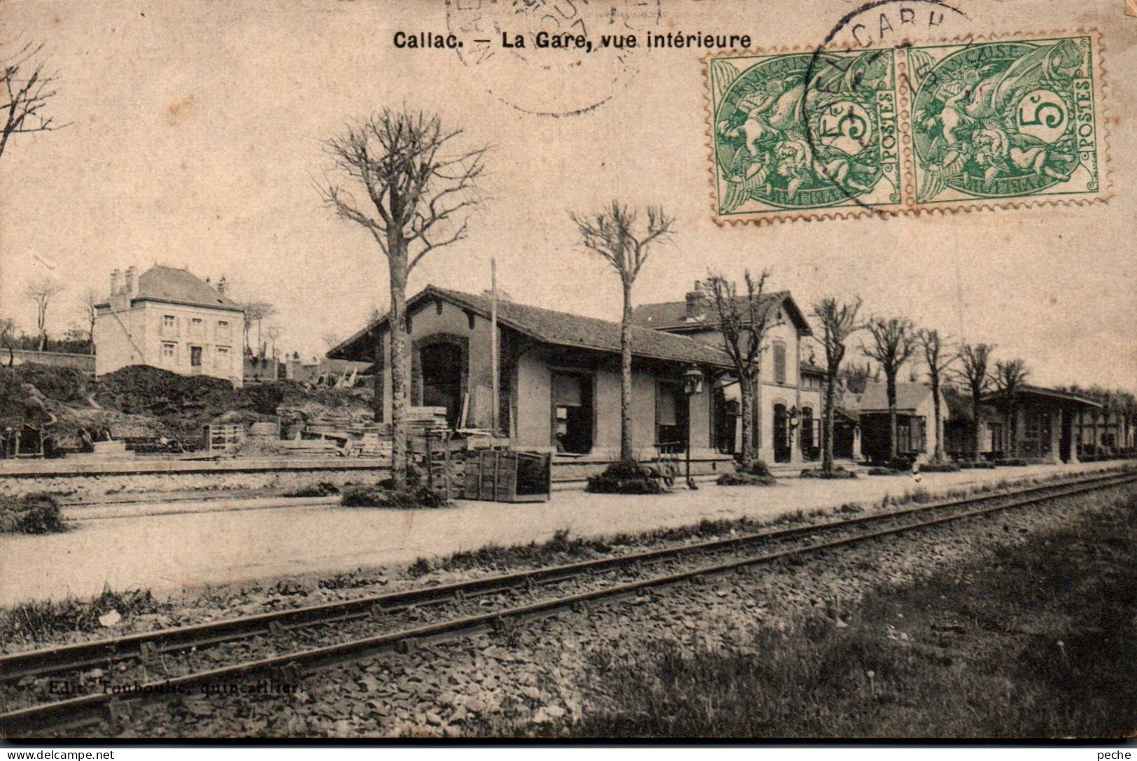 N°115600 -cpa Callac -la Gare Vue Intérieure- - Callac