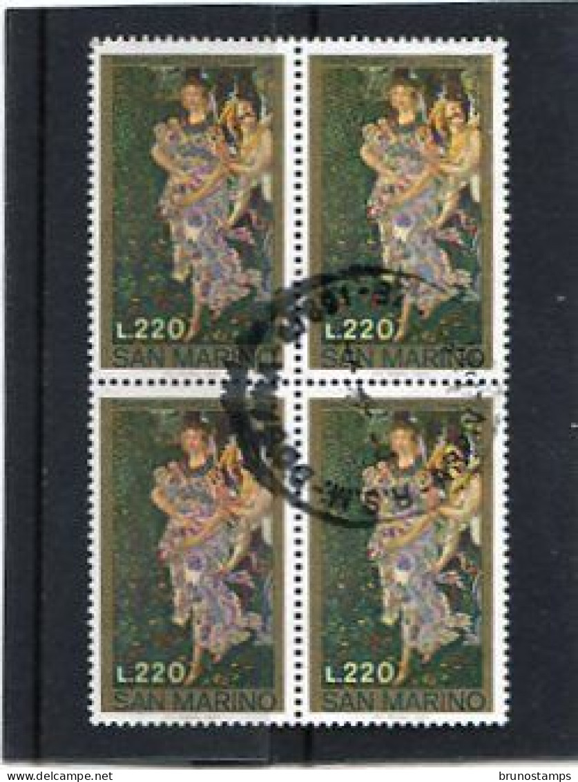 SAN MARINO - 1972  220 L  BOTTICELLI  BLOCK OF 4  FINE USED - Oblitérés