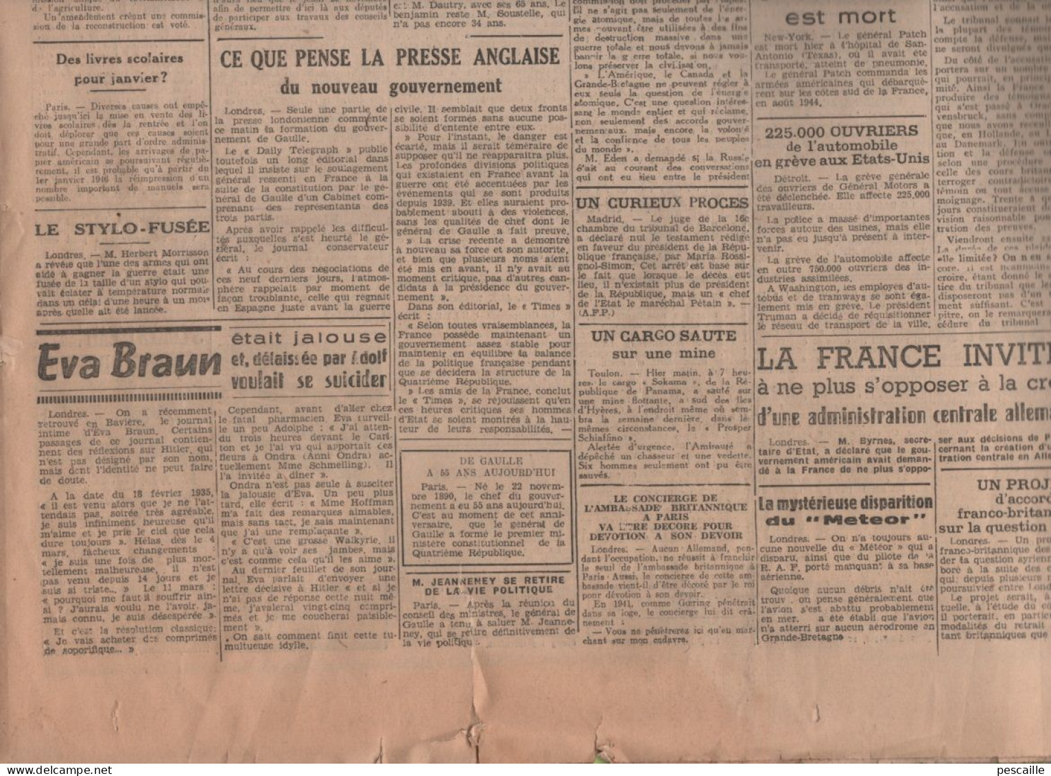 LA VICTOIRE 23 11 1945 - PROCES DE NUREMBERG - GOUVERNEMENT DE GAULLE - NATIONALISATIONS - CONSTITUANTE - EVA BRAUN - - Algemene Informatie