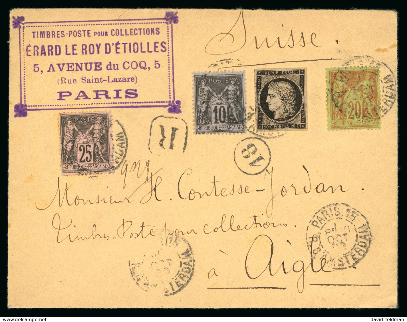 1892, Cérès Non Dentelé 20 Centimes Noir Y&T N°3, Usage - 1849-1850 Ceres