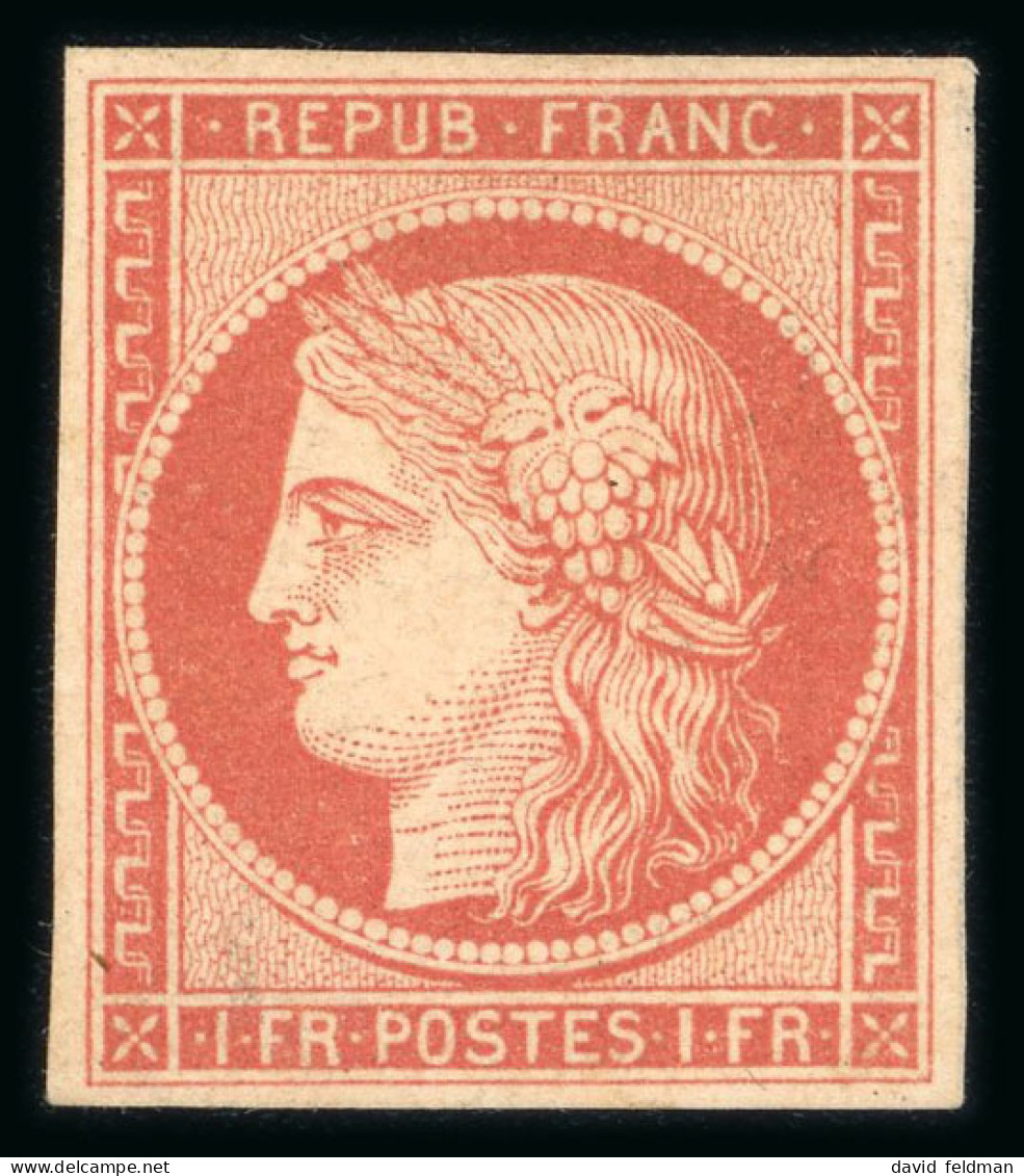 1849, Cérès Non Dentelé 1 Franc Vermillon Pâle Dit - 1849-1850 Ceres