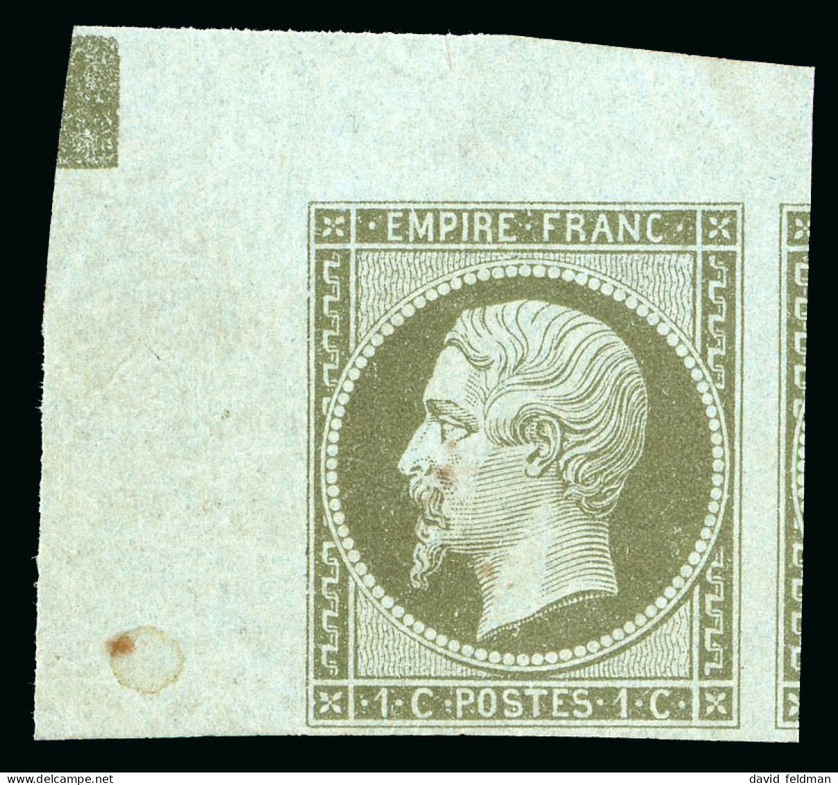 1860, Empire Non Dentelé 1 Centime Olive Y&T N°11, - 1853-1860 Napoleon III